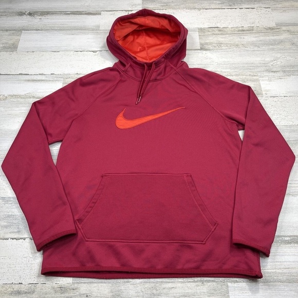 Nike Other - Nike Red Hoodie with Orange Logo